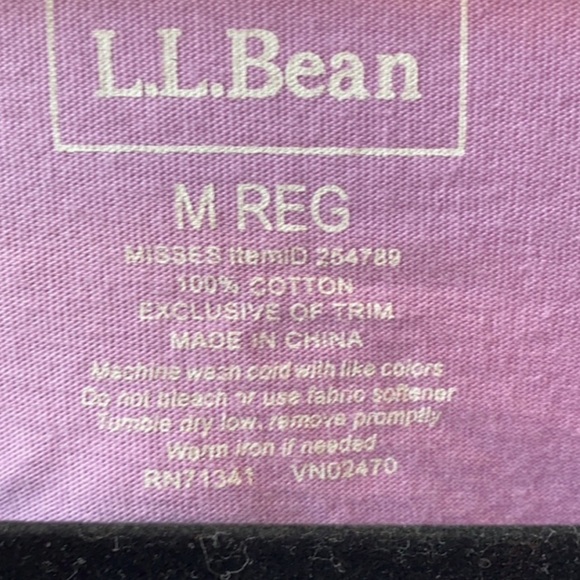 L.L. BEAN purple long sleeve crewneck tee - Picture 3 of 3